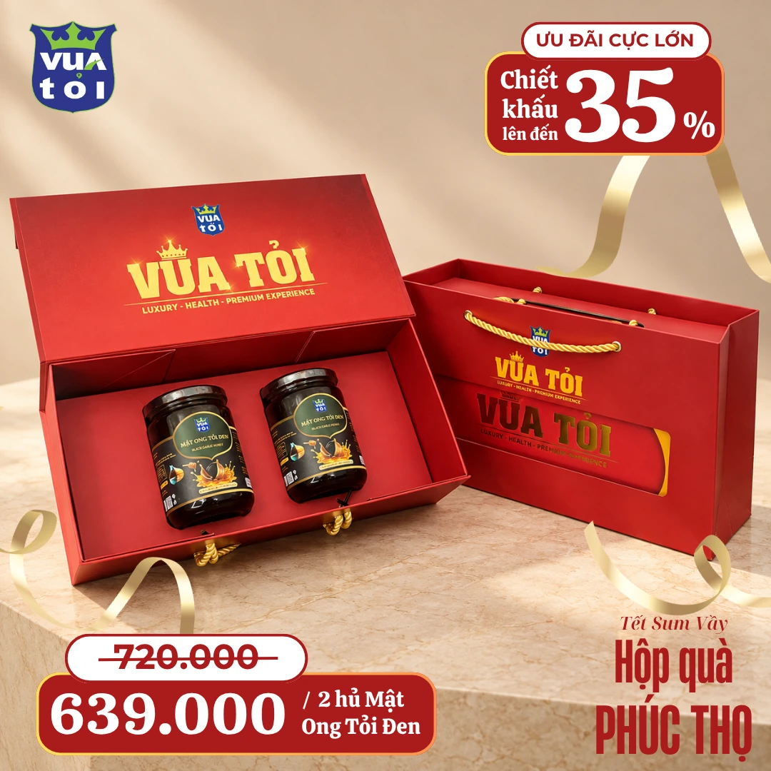 Hộp quà Phúc Thọ Vua Tỏi — 2 hủ mật ong tỏi đen